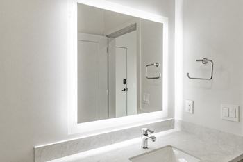 Backlit vanity mirrors